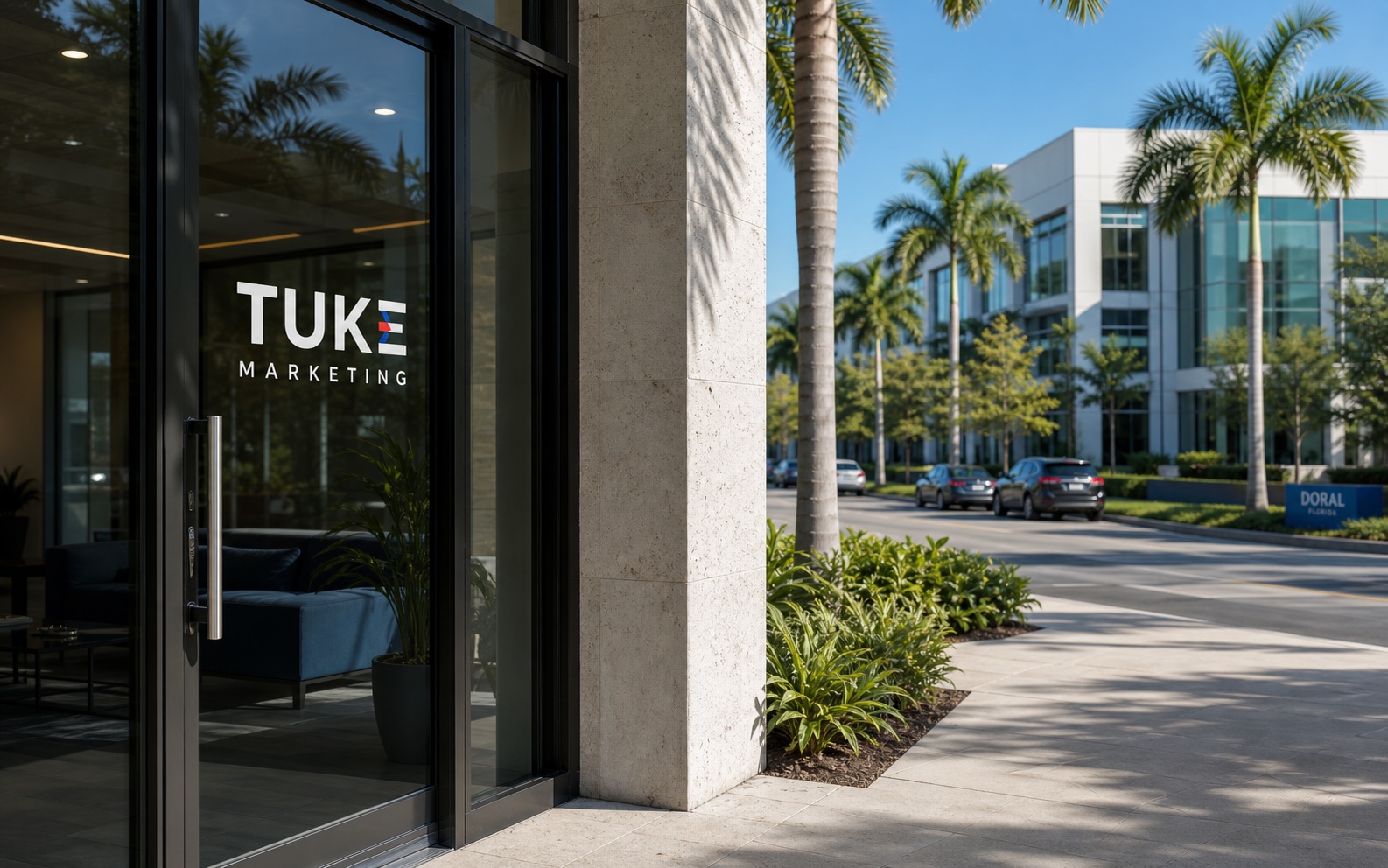 Tuke Marketing office presence in a Doral, Florida business district