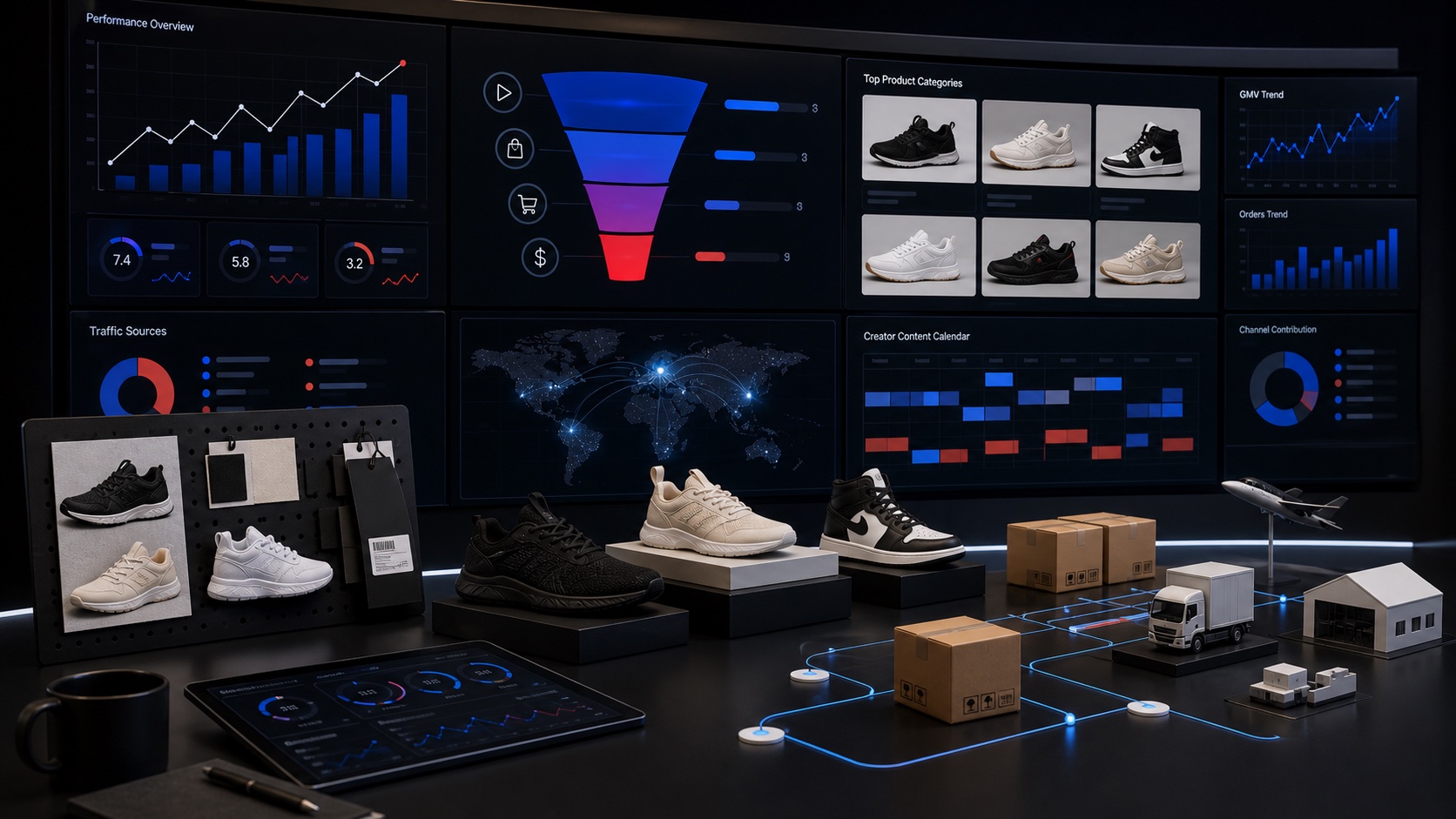 Global E-commerce Platform Overview - ESG Cross border analysis visual